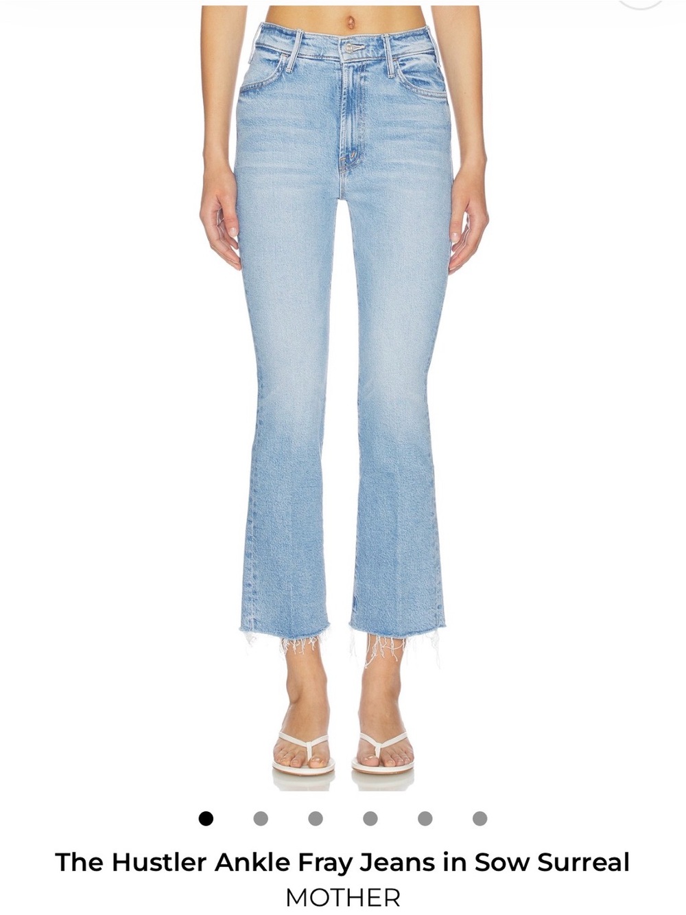 MOTHER Light Blue Hustler Ankle Fray Jeans